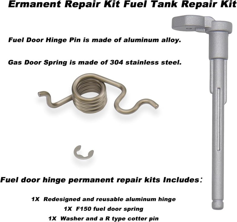 Opuiue Ermanent Repair Kit for Fuel Tank Door Hinge Pin with Spring for 2019-2025 Chevy Silverado & GMC Sierra 1500, 2020-2025 Chevrolet Silverado & GMC Sierra 2500/3500 - Image 3